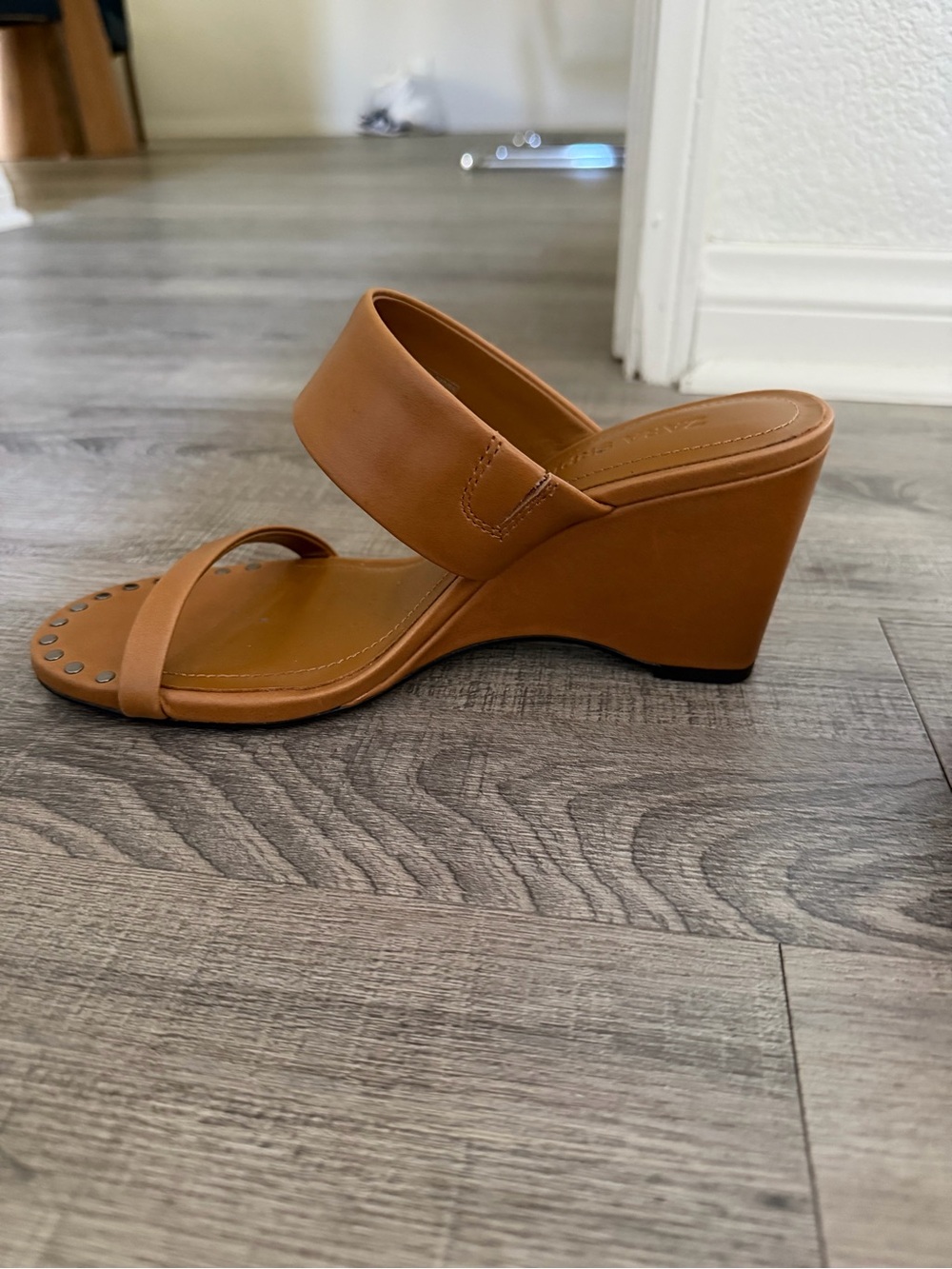Zara SRPLS Collection Studded Wedge Slides - Picture 2 of 3